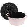 Cast Iron - Round Cocottes, 7 qt, Round, Cocotte, Pink Peony, small 4