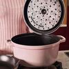 Cast Iron - Round Cocottes, 7 qt, Round, Cocotte, Pink Peony, small 11