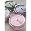Cast Iron - Round Cocottes, 7 qt, Round, Cocotte, Pink Peony, small 18