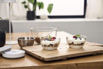 Overnight Granola Bowls with Yogurt, Apple and Pear